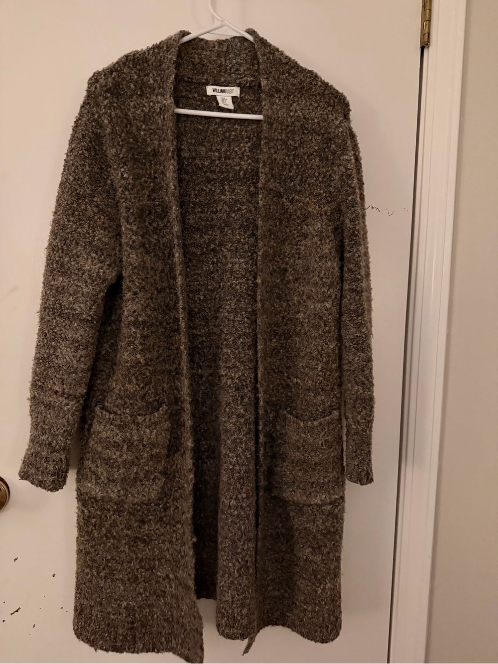 William Rast Taupe Brown Plush Open Cardigan